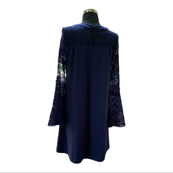 Navy Dress Juniors size Medium Lace and Polyester - Picture 2 of 5